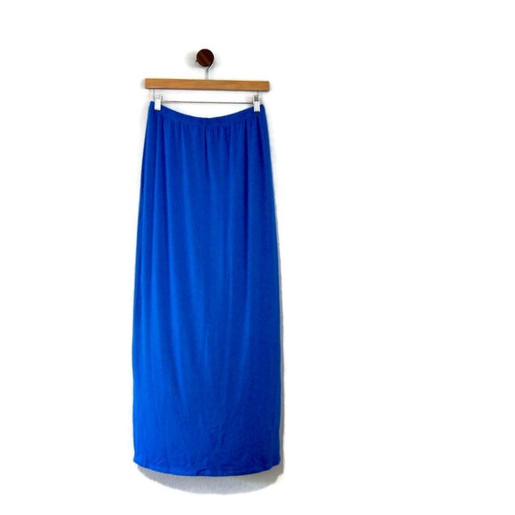 Xhilaration Maxi Skirt Medium Blue Solid NWOT - Picture 1 of 5